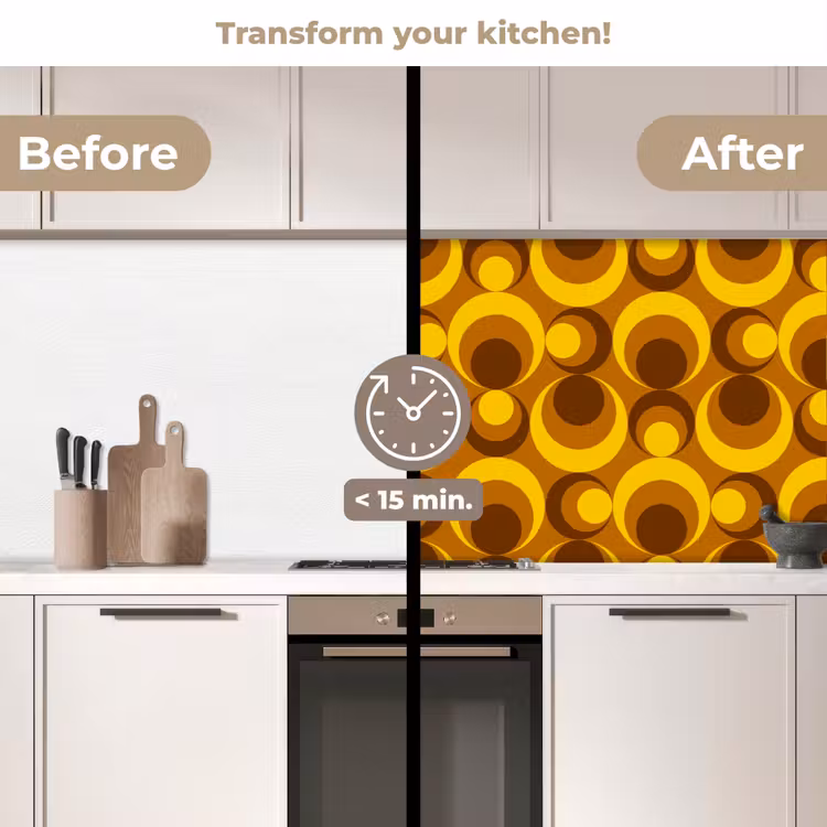 Kitchen splashback - Patterns - Retro - Brown - Yellow — 3
