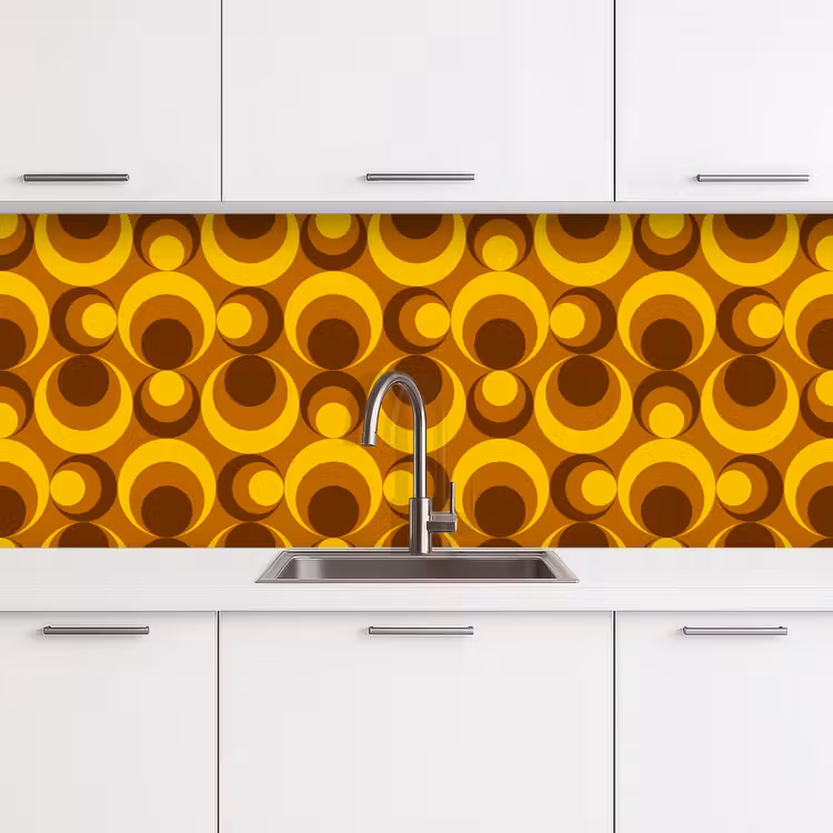 Kitchen splashback - Patterns - Retro - Brown - Yellow — 4