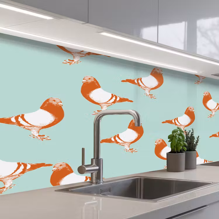 Kitchen splashback - Pigeon - Bird - Pattern — 2