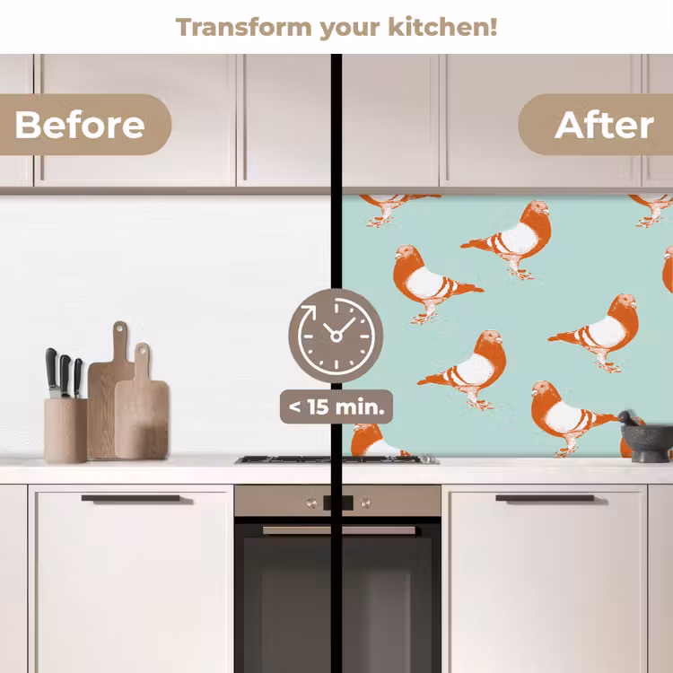 Kitchen splashback - Pigeon - Bird - Pattern — 3