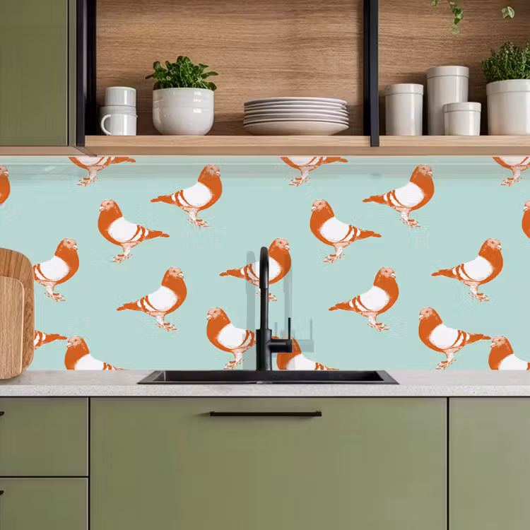 Kitchen splashback - Pigeon - Bird - Pattern — 8