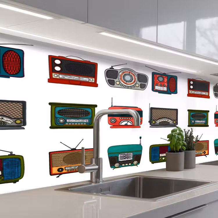 Kitchen splashback - Retro - Radio - Design — 2
