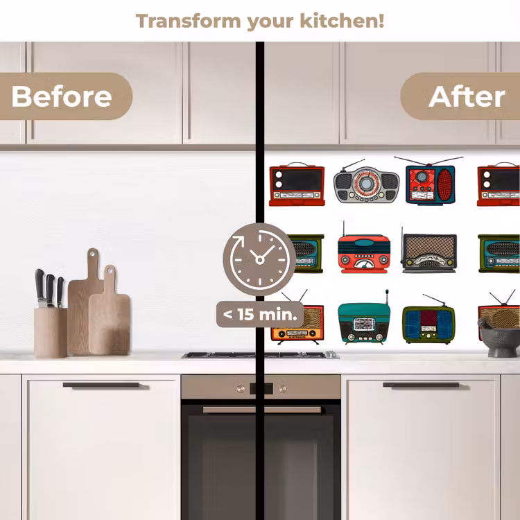 Kitchen splashback - Retro - Radio - Design — 3
