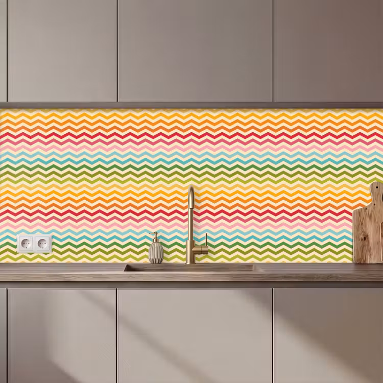 Kitchen splashback - Pattern - Rainbow - Retro — 1