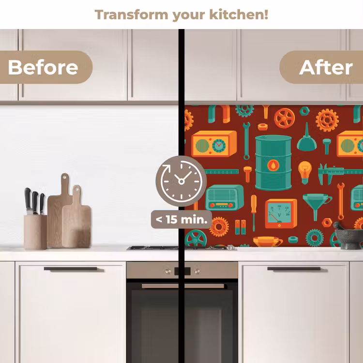 Kitchen splashback - Pattern - Retro - Tools — 3