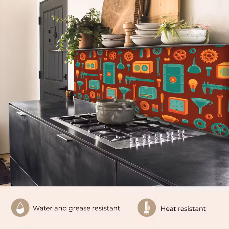 Kitchen splashback - Pattern - Retro - Tools — 5