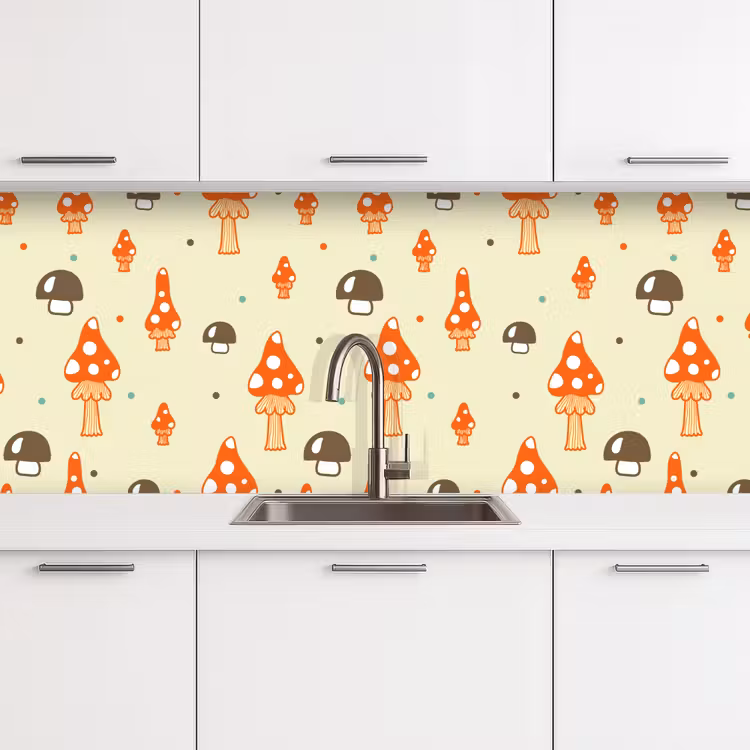 Kitchen splashback - Patterns - Mushroom - Orange — 4