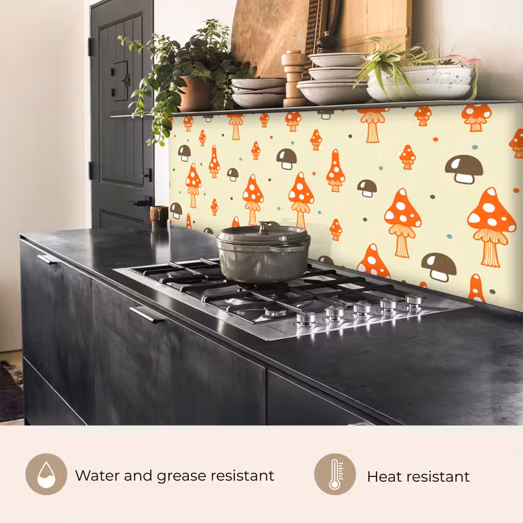 Kitchen splashback - Patterns - Mushroom - Orange — 5