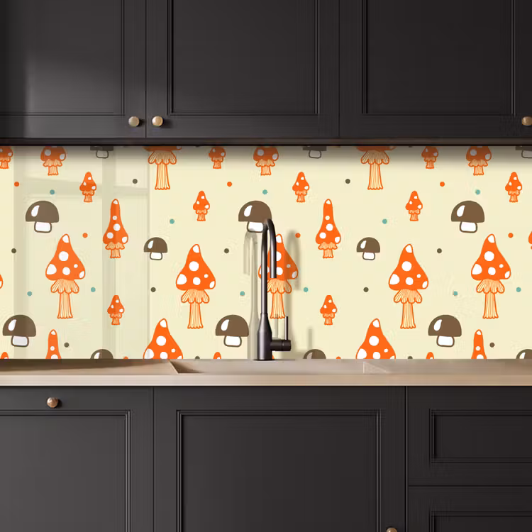 Kitchen splashback - Patterns - Mushroom - Orange — 6