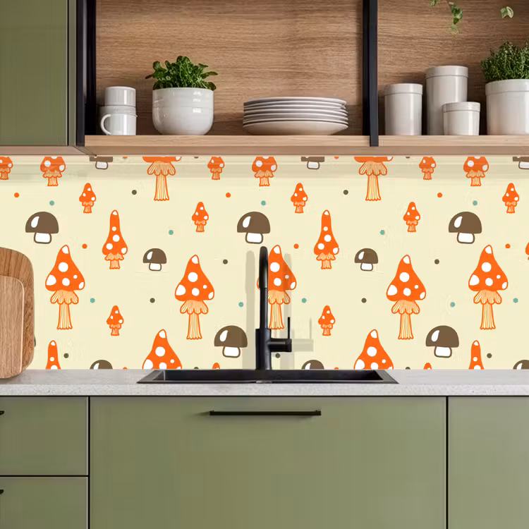 Kitchen splashback - Patterns - Mushroom - Orange — 8