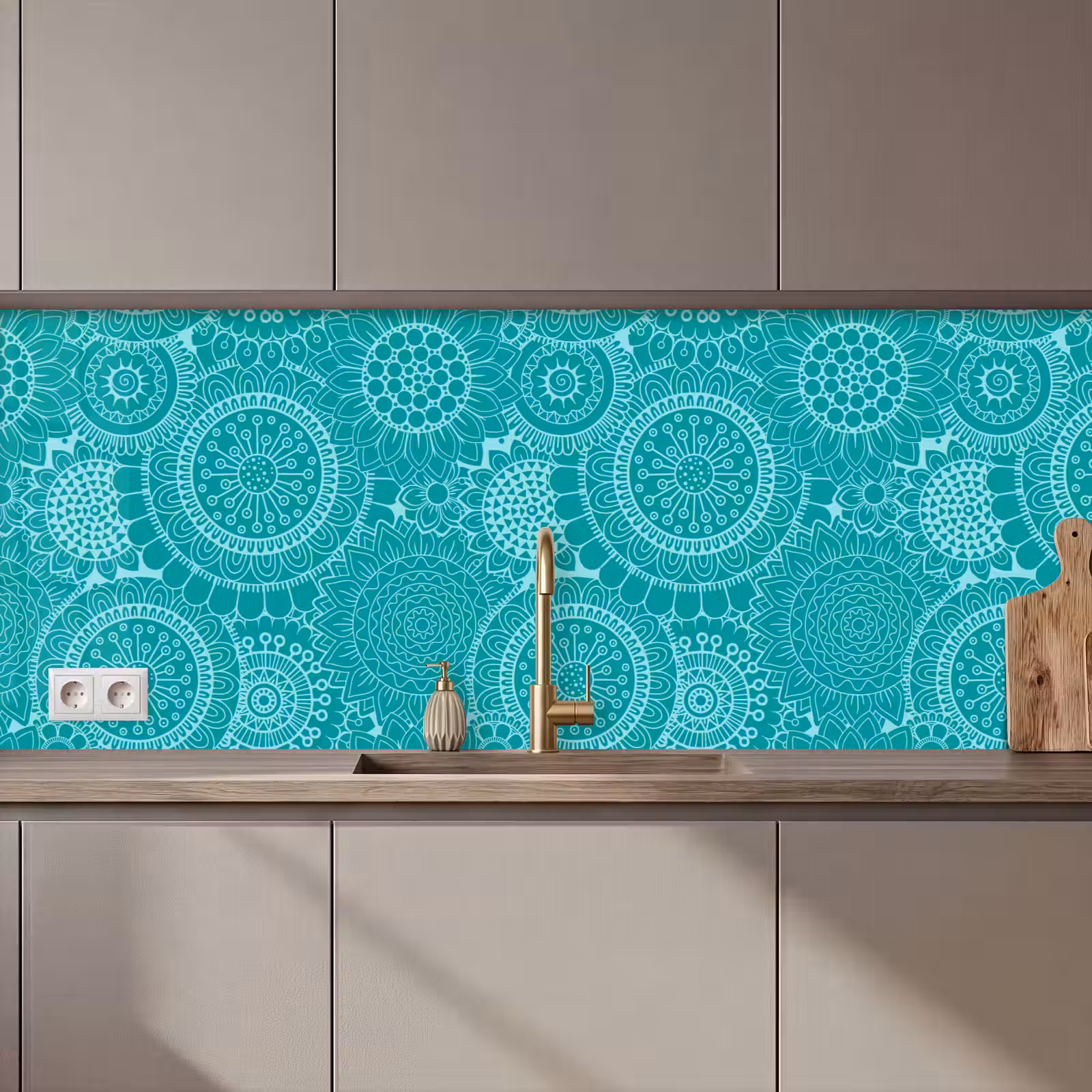Kitchen splashback - Pattern - Sunflowers - Mandala — 1