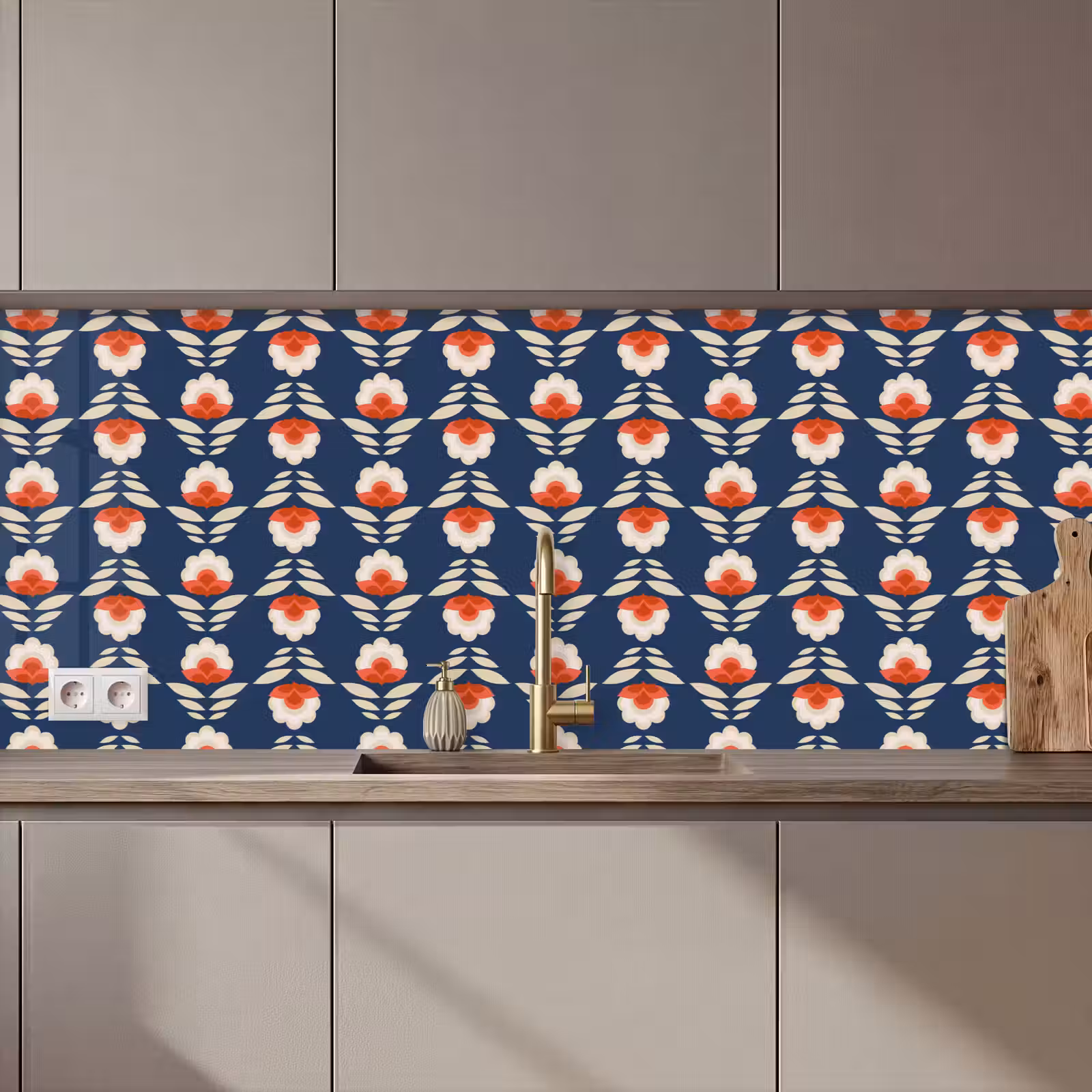 Kitchen splashback - Patterns - Abstract - Flowers — 1