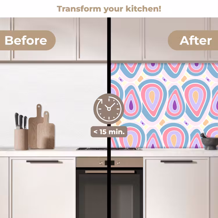 Kitchen splashback - Pattern - Agate - Retro - Purple — 3