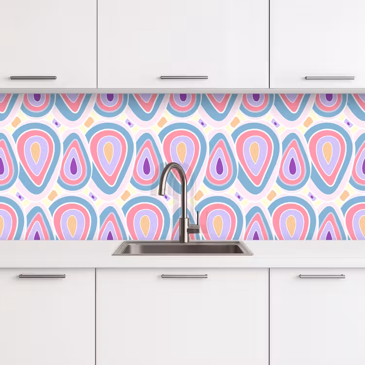 Kitchen splashback - Pattern - Agate - Retro - Purple — 4