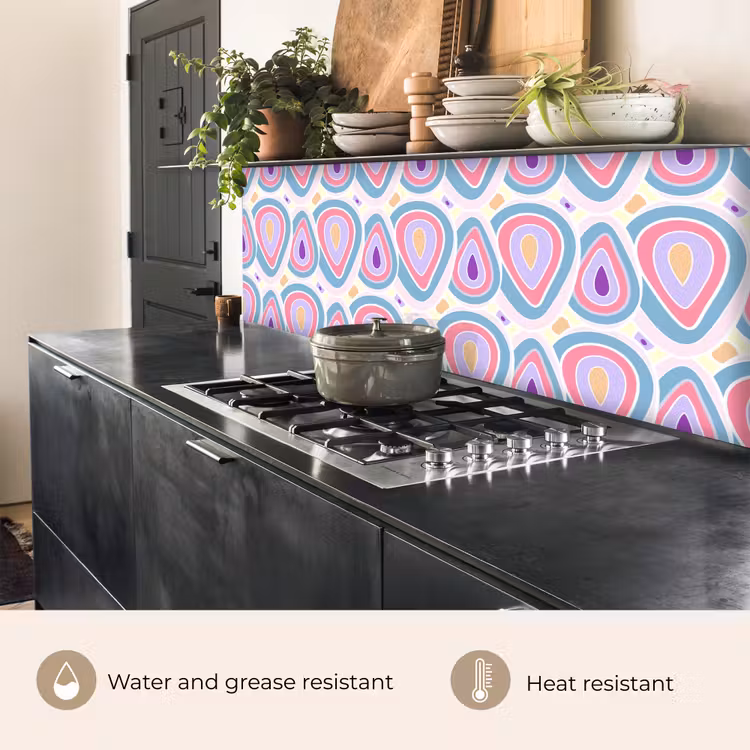 Kitchen splashback - Pattern - Agate - Retro - Purple — 5