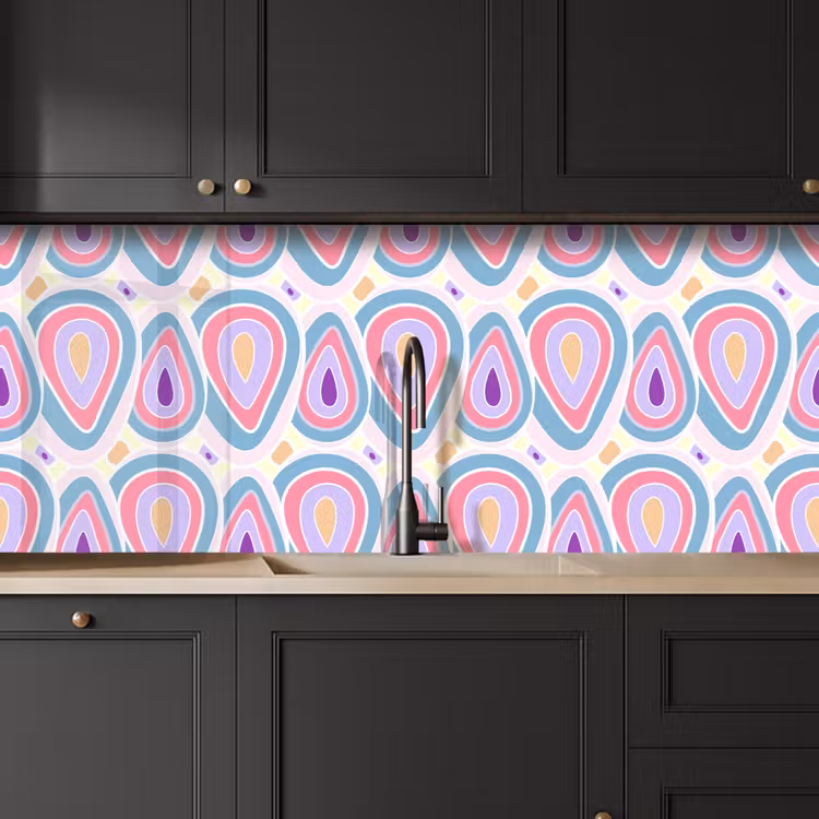 Kitchen splashback - Pattern - Agate - Retro - Purple — 6