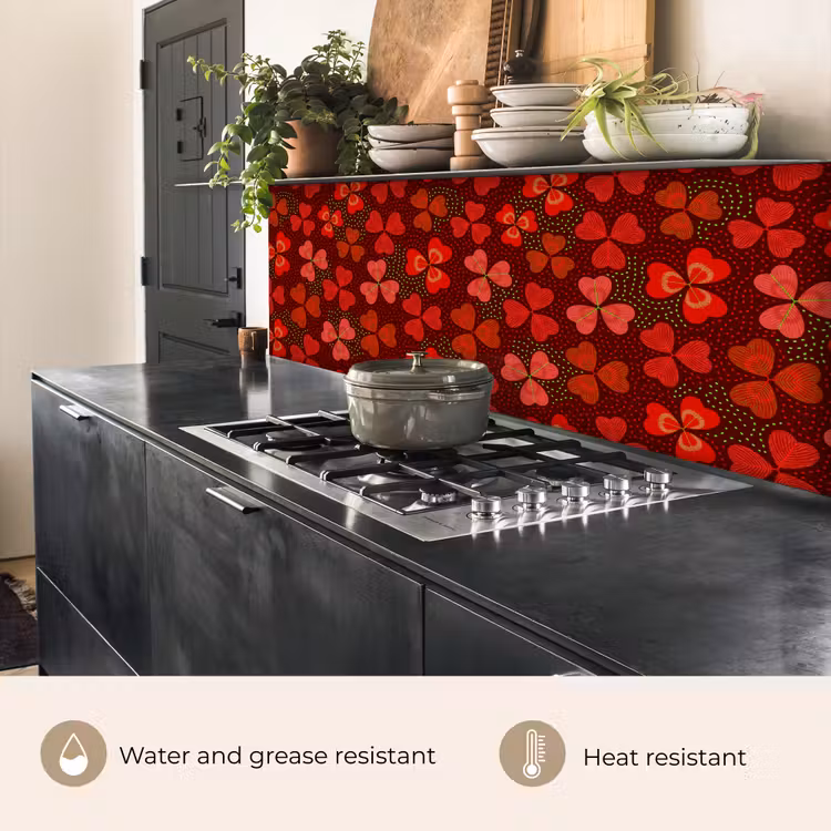 Kitchen splashback - Pattern - Clover - Red — 5