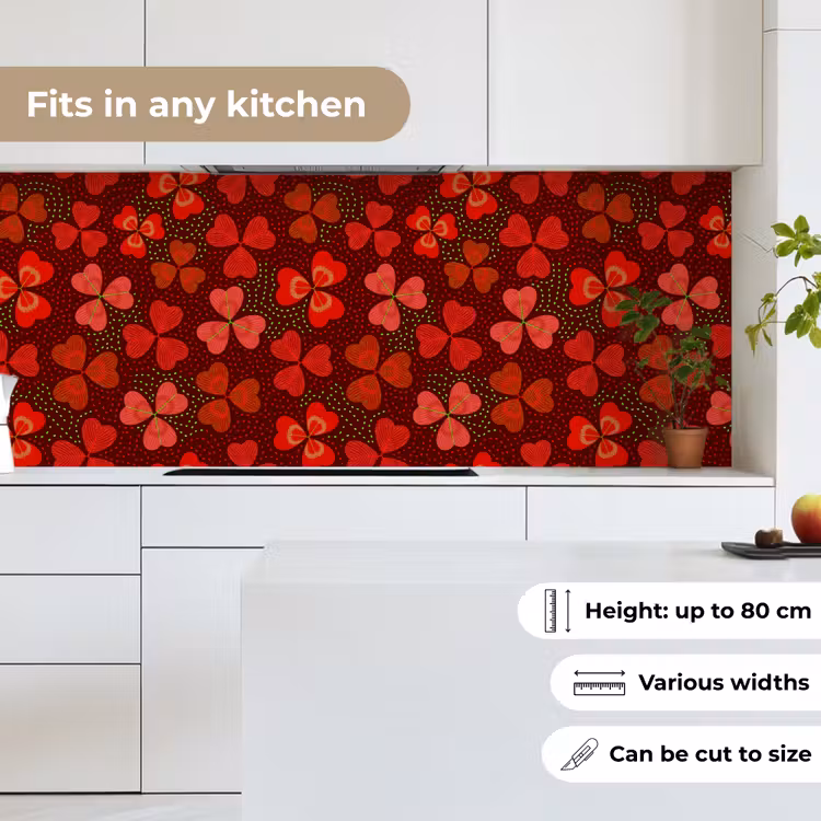 Kitchen splashback - Pattern - Clover - Red — 7