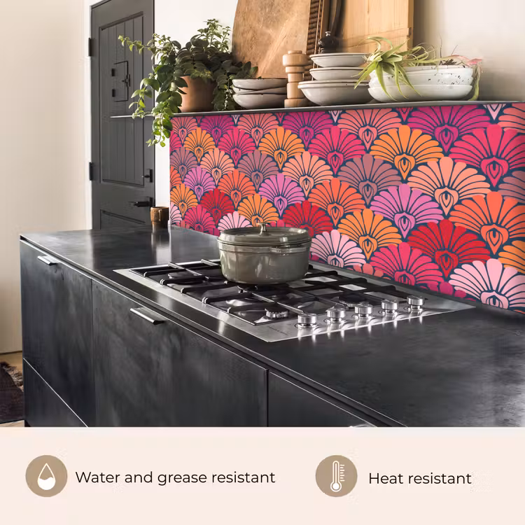 Kitchen splashback - Patterns - Art Deco - Pink - Flowers — 5