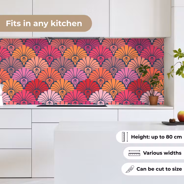 Kitchen splashback - Patterns - Art Deco - Pink - Flowers — 7