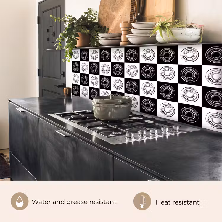 Kitchen splashback - Patterns - Chessboard - Black and White — 5