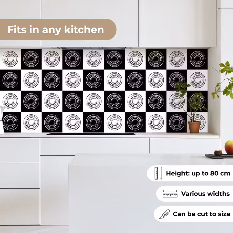 Kitchen splashback - Patterns - Chessboard - Black and White — 7