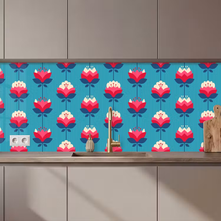 Kitchen splashback - Patterns - Retro - Lily — 1