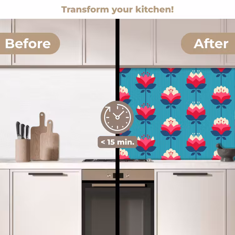Kitchen splashback - Patterns - Retro - Lily — 3