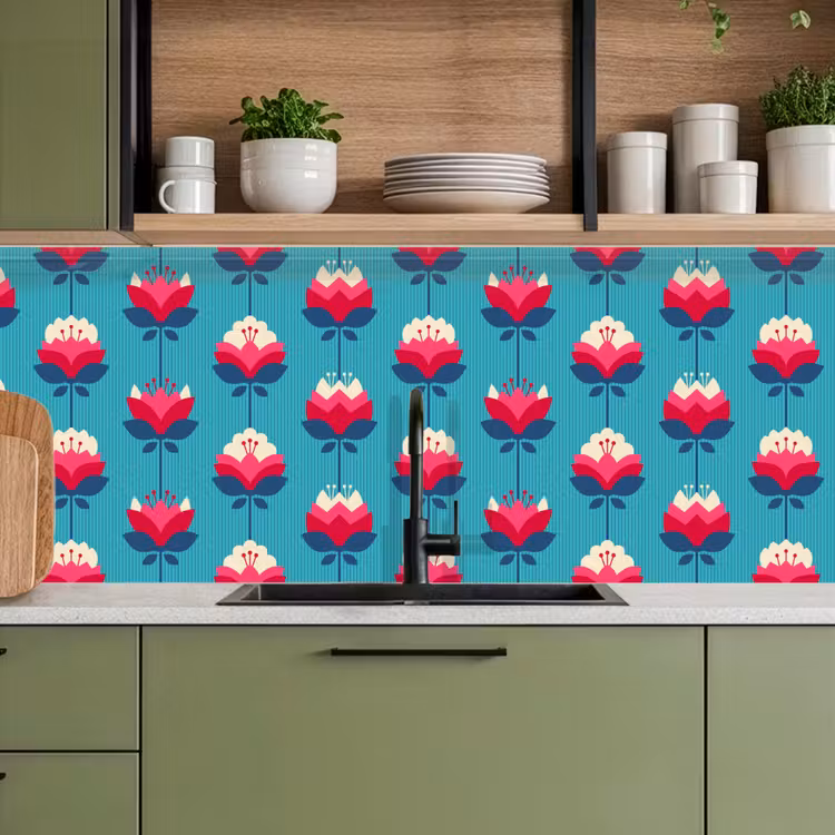 Kitchen splashback - Patterns - Retro - Lily — 8