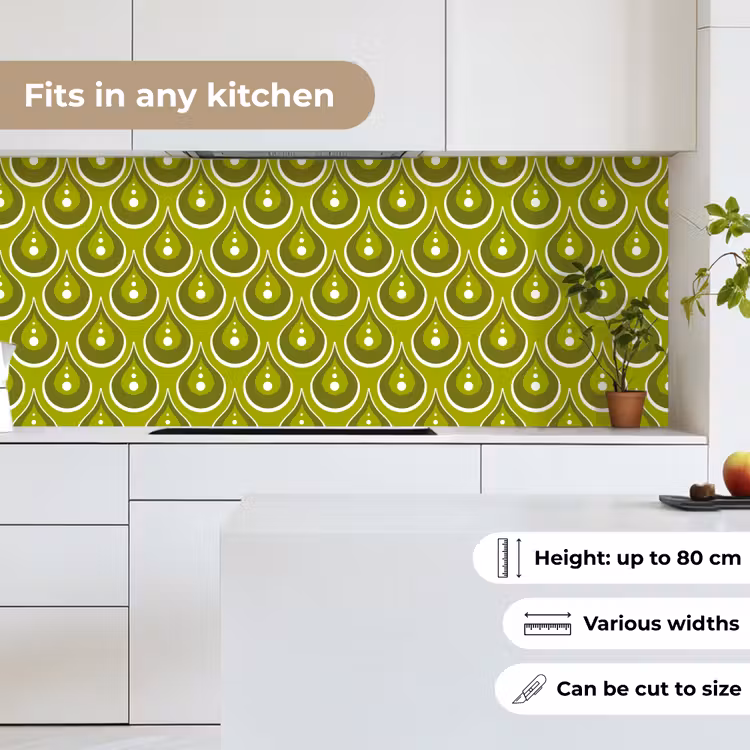Kitchen splashback - Patterns - Retro - Rain - Drop - Green — 7