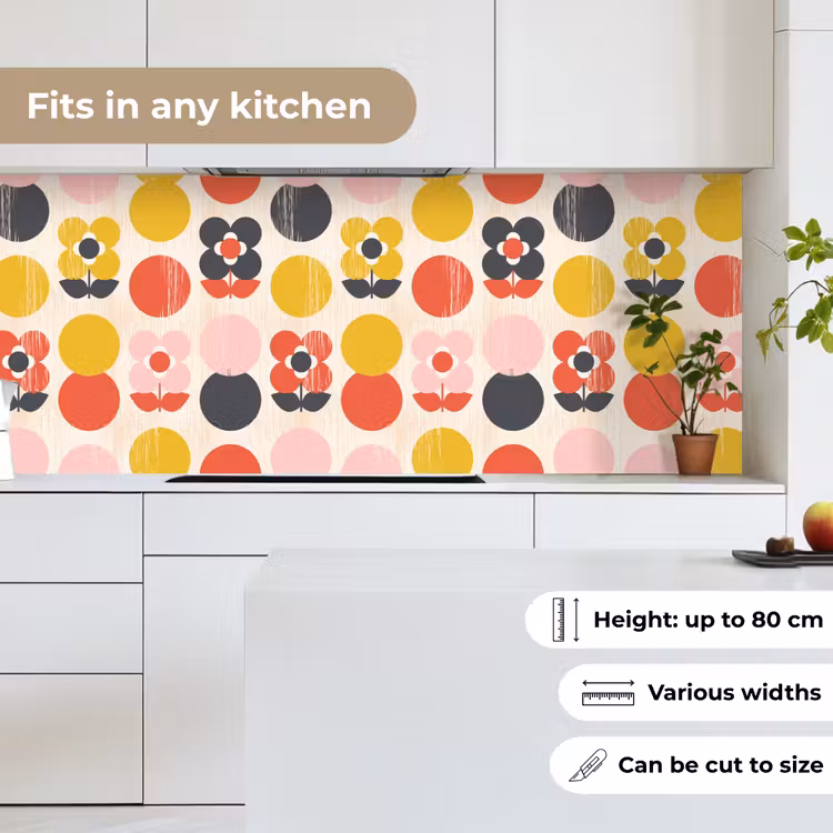 Kitchen splashback - Retro - Design - Flowers - Pastel — 7