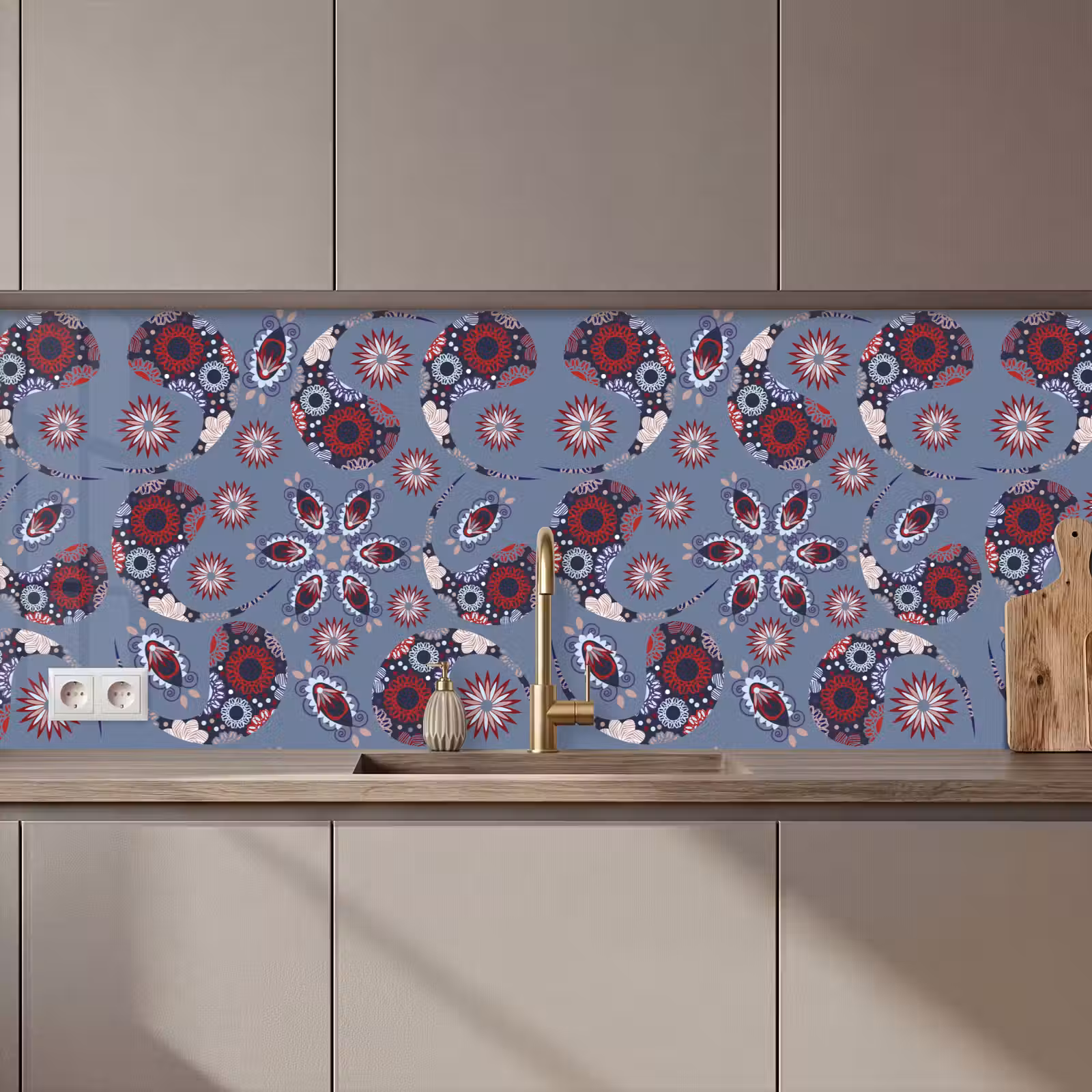 Kitchen splashback - Paisley - Flowers - Patterns — 1