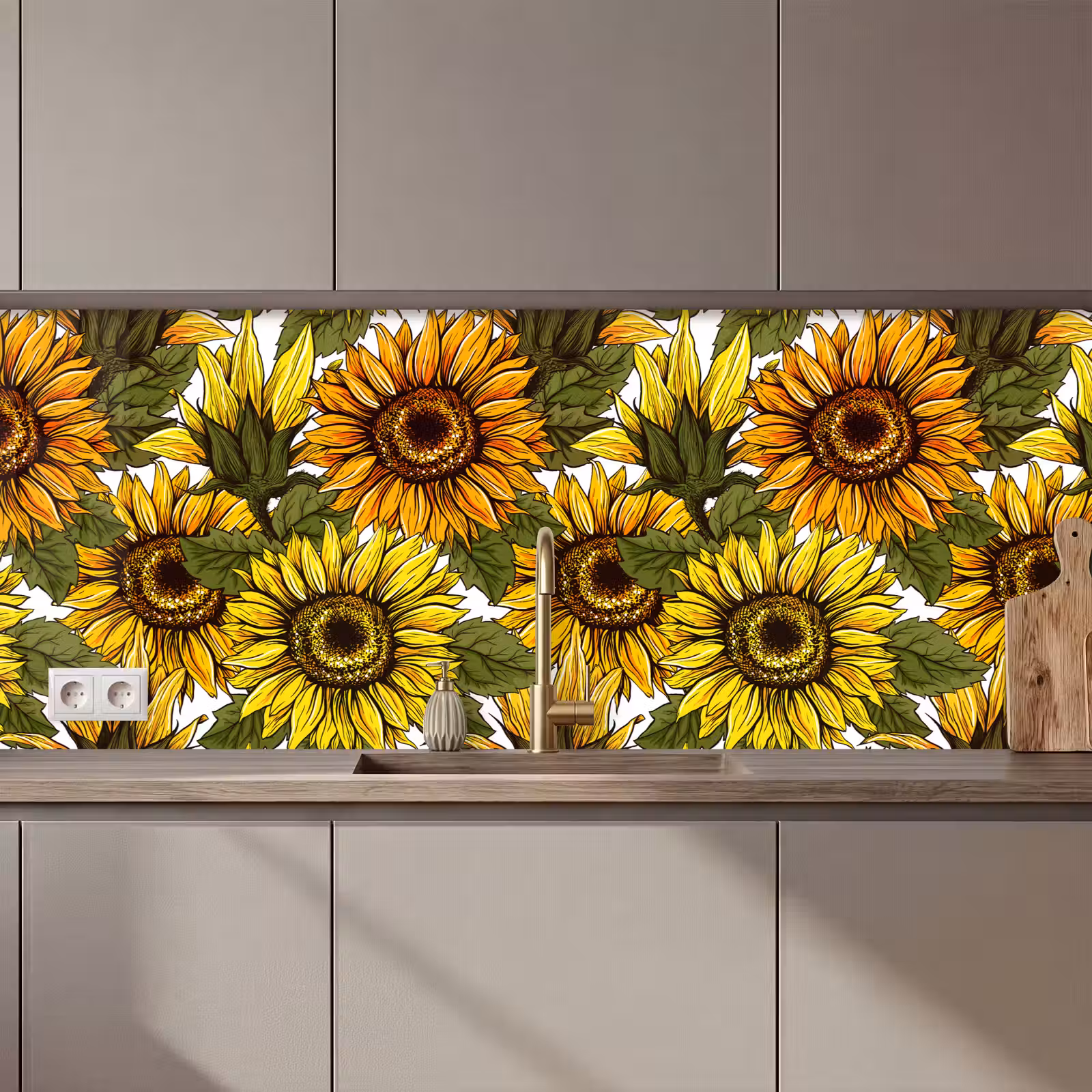 Kitchen splashback - Sunflower - Vintage - Design — 1