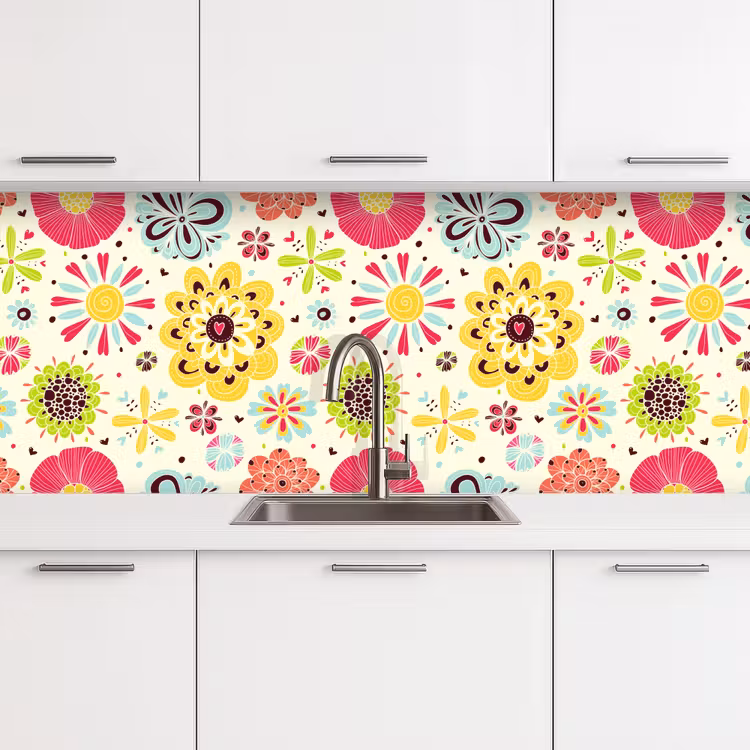 Kitchen splashback - Heart - Flowers - Patterns — 4