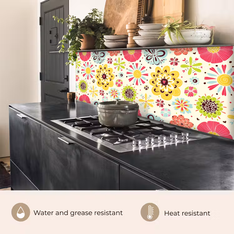 Kitchen splashback - Heart - Flowers - Patterns — 5
