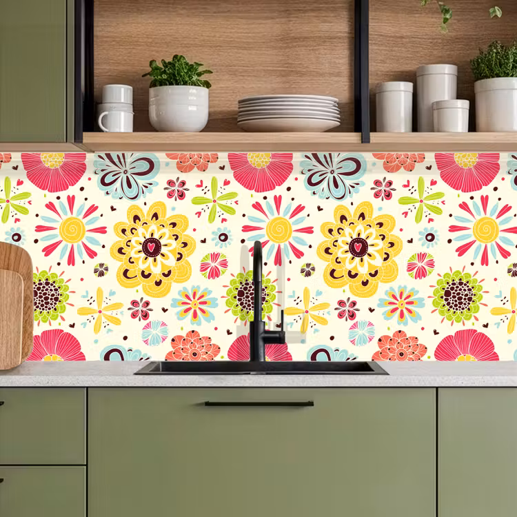 Kitchen splashback - Heart - Flowers - Patterns — 8