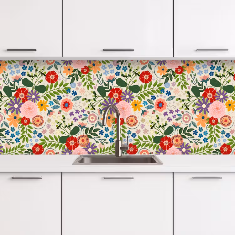 Kitchen splashback - Leaves - Flowers - Design — 4