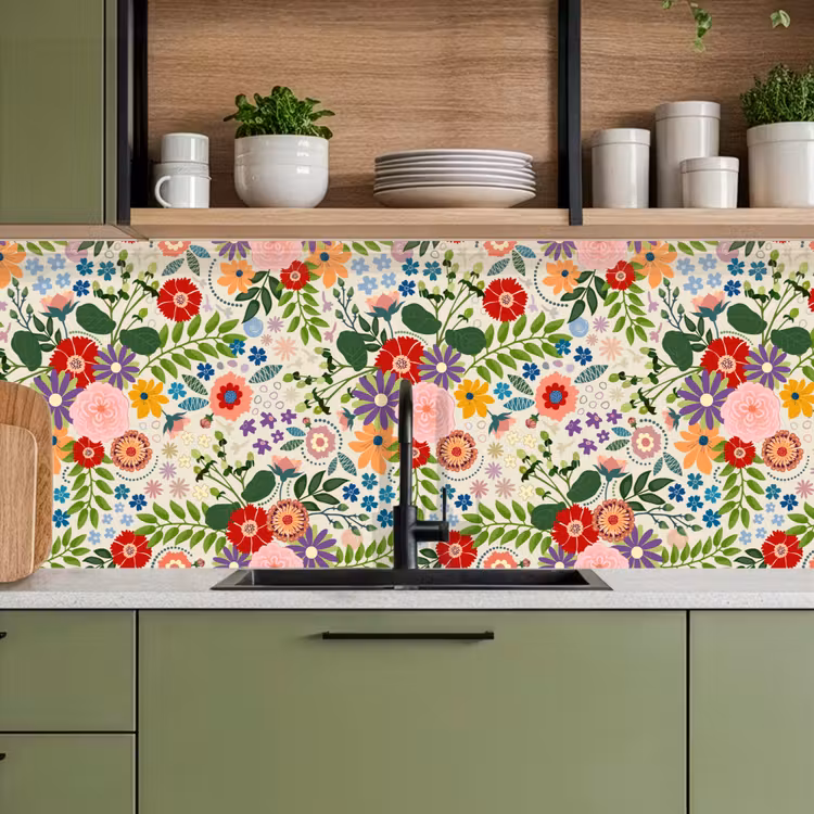 Kitchen splashback - Leaves - Flowers - Design — 8