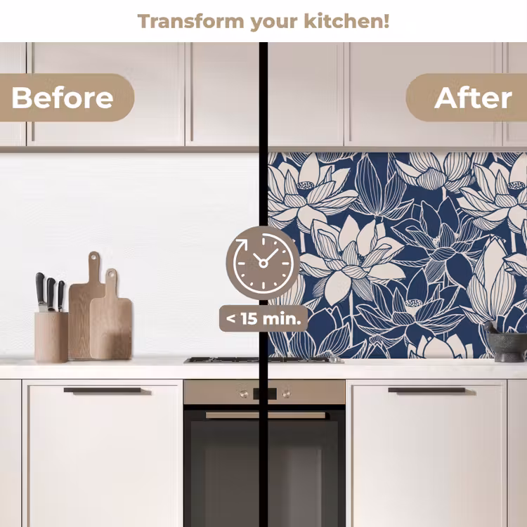 Kitchen splashback - Lotus - Blue - Patterns — 3