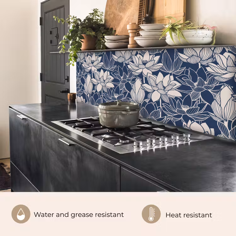 Kitchen splashback - Lotus - Blue - Patterns — 5
