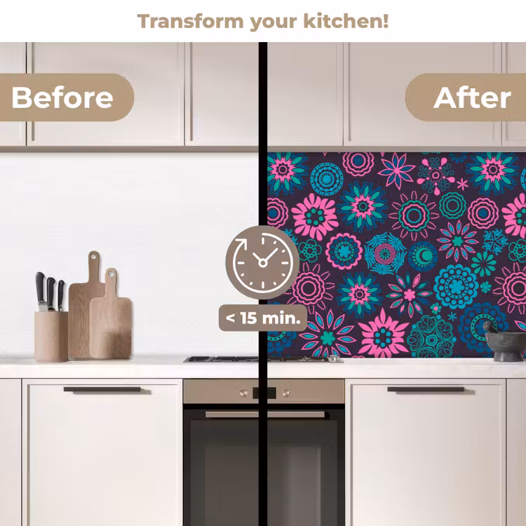 Kitchen splashback - Neon - Flowers - Patterns — 3