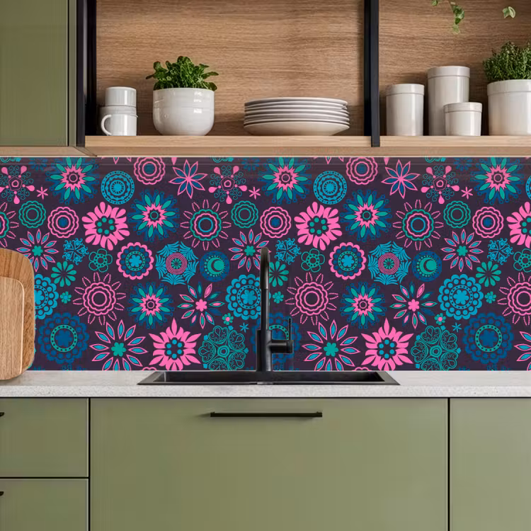 Kitchen splashback - Neon - Flowers - Patterns — 8