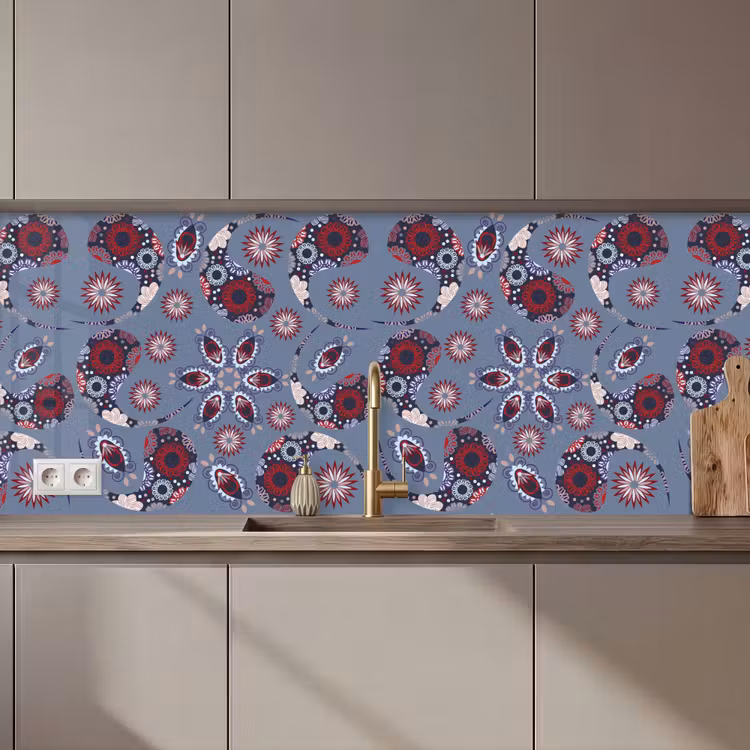 Kitchen splashback - Paisley - Flowers - Patterns — 1