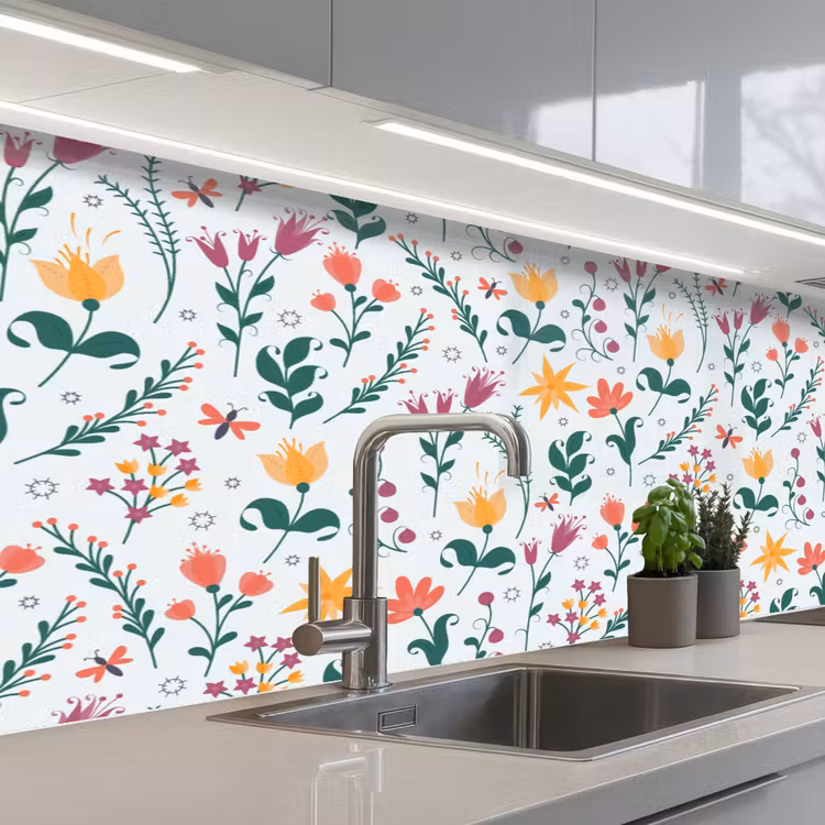 Kitchen splashback - Patterns - Flowers - Leaves — 2