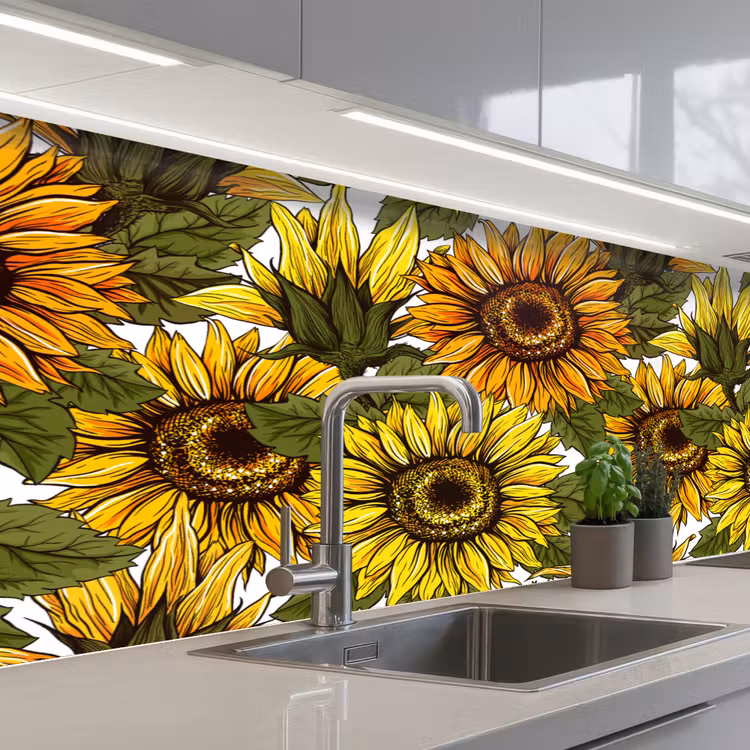 Kitchen splashback - Sunflower - Vintage - Design — 2