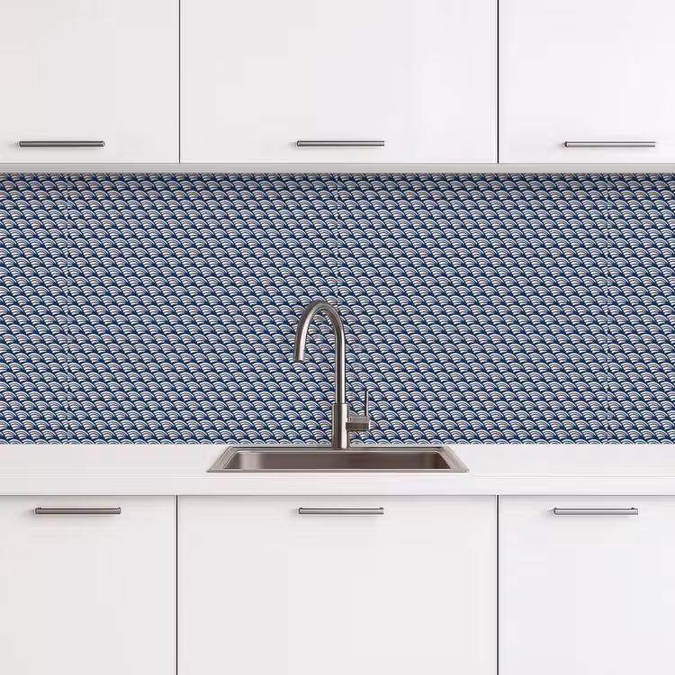 Kitchen splashback - Japan - Blue - White - Patterns — 4