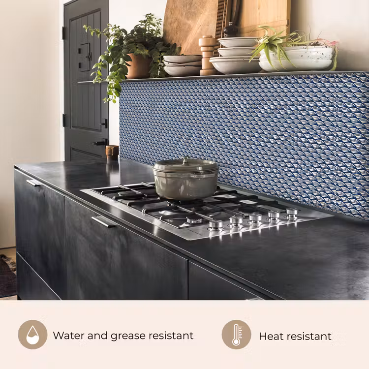 Kitchen splashback - Japan - Blue - White - Patterns — 5