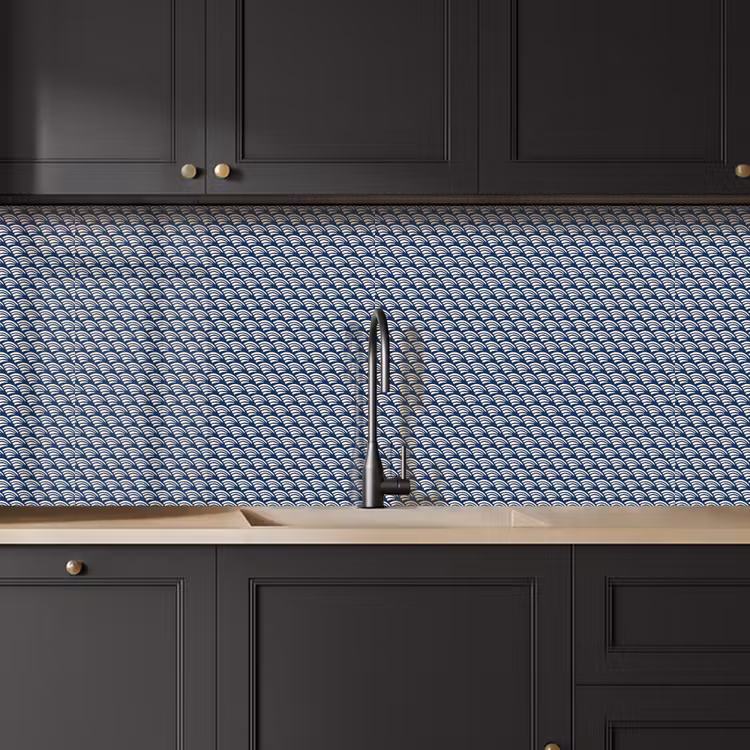 Kitchen splashback - Japan - Blue - White - Patterns — 6