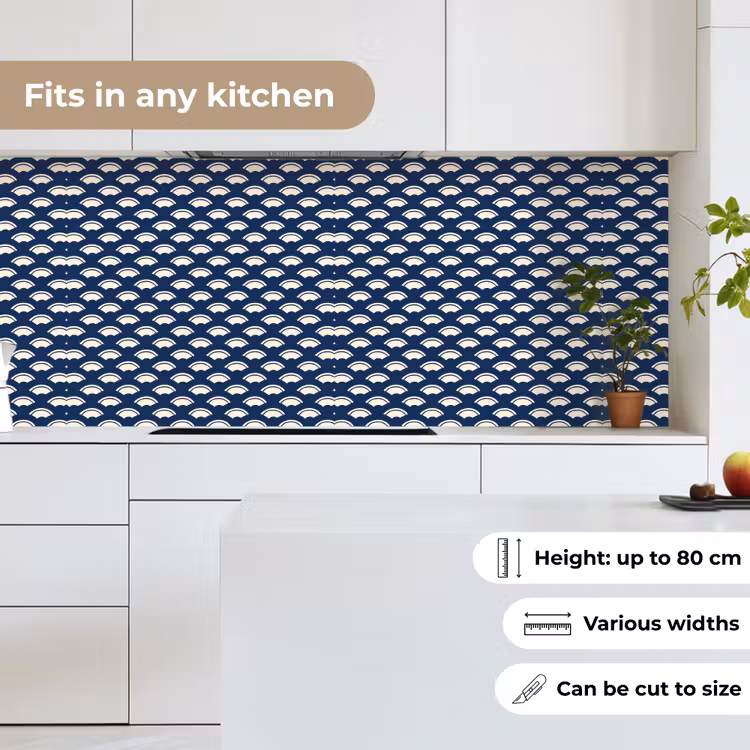 Kitchen splashback - Japanese - Blue - White - Patterns — 7