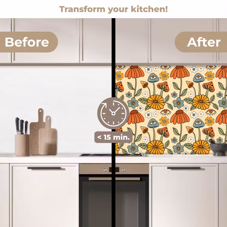 Kitchen splashback - Patterns - Vintage - Flowers - Eyes — 3
